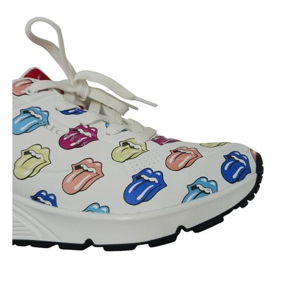 Skechers X ROLLING STONES Uno Sneakers Sz 9 White Multicolor TONGUE Say It Loud - Picture 12 of 16